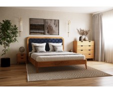 «Форсса 1 (ясен)» елегантне дерев'яне ліжко з м'яким узголів'ям