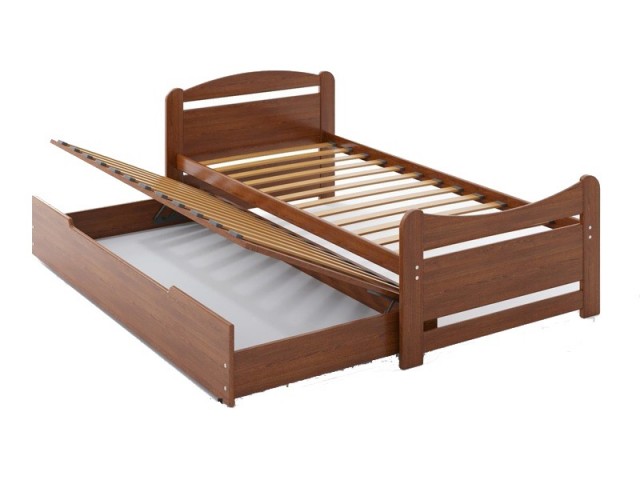 «Авена» дитяче дерев'яне ліжко для двох з виїзним додатковим спальним місцем та підйомним механізмом
