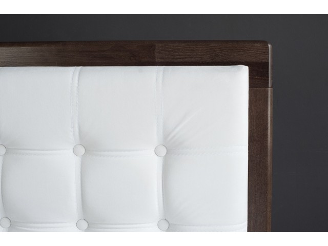 «Мілана» дерев'яне букове ліжко з м'яким узголів'ям колір темний шоколад