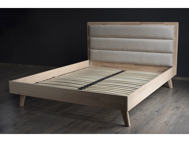«Моніка з п/м» дерев'яне букове ліжко на ніжках з підйомним механізмом колір капучіно