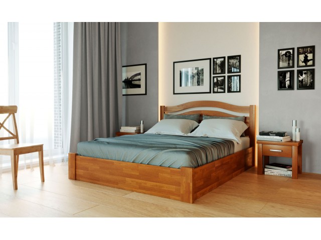 Афіна Нова з підйомним механізмом: дерев’яне ліжко з масиву буку
