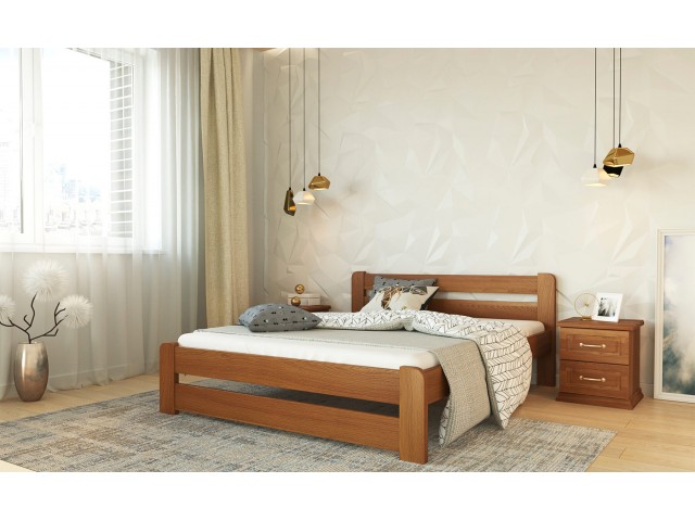 Одно- або двоспальне ліжко із дерева “Ліра”