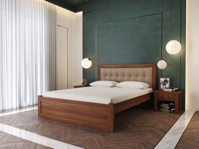 Елегантне ліжко «Мадрид М50» з міцного букового щита