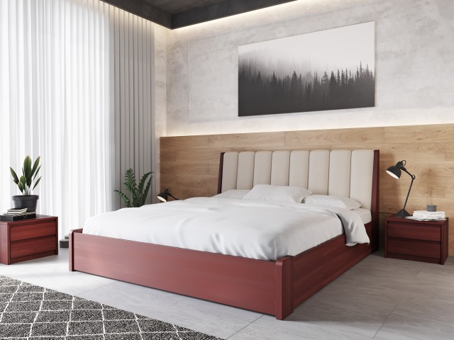 Комфортне дерев’яне ліжко «Токіо М50» з підйомною рамою