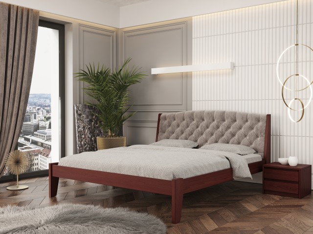 Дерев’яне ліжко «Токіо Нове»: лаконічний дизайн з м’яким узголів’ям