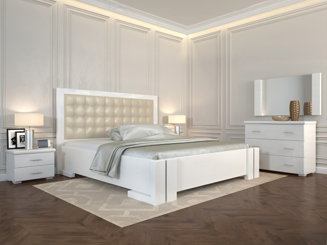 «Амбер» — елегантне дерев'яне ліжко з м'яким узголів'ям ArborDrev