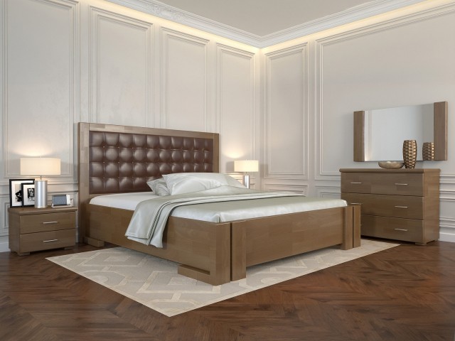 «Амбер» — елегантне дерев'яне ліжко з м'яким узголів'ям ArborDrev