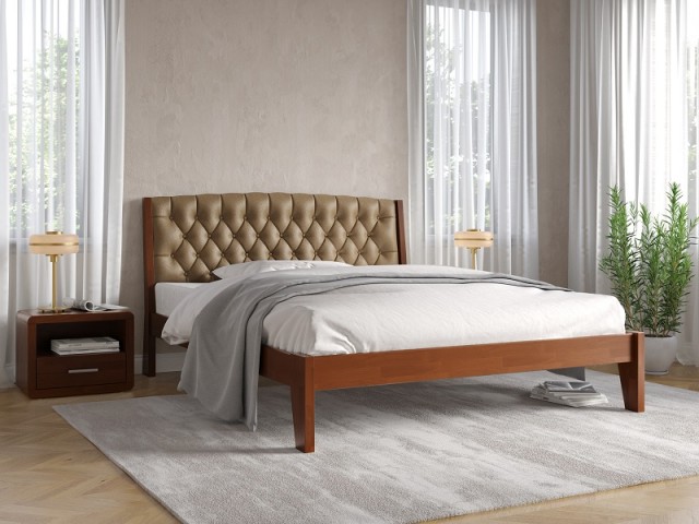 «Алекс» — двоспальне дерев'яне ліжко з м'яким узголів'ям Arbor Drev
