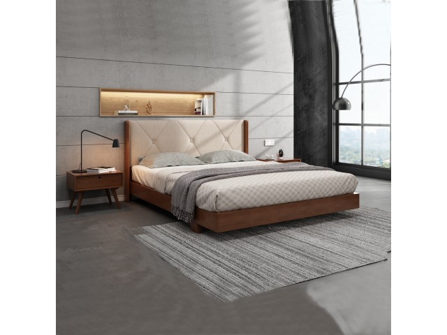 Двоспальне ліжко «Сієна» з суцільного масиву вільхи 