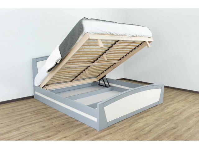 Женева з підйомним механізмом двоспальне дерев'яне букове ліжко 