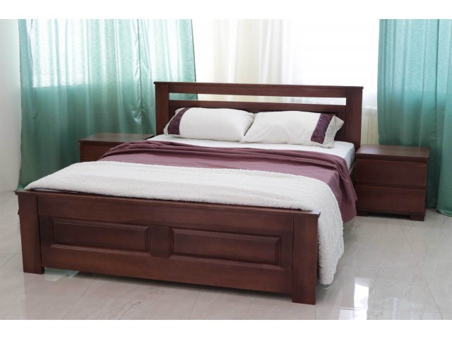Клеопатра двоспальне дерев'яне букове ліжко з ящиками та без ящиків