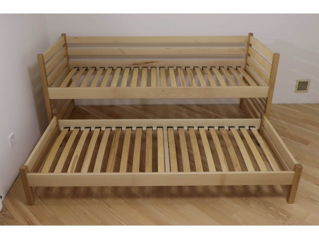Сімба односпальне ліжко з додатковим висувним спальним місцем з дерева Бук з ящиками та без ящиків