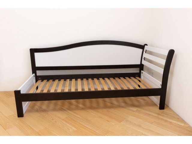Софі (вставка МДФ або тканина) односпальне ліжко з дерева Бук з ящиками та без ящиків