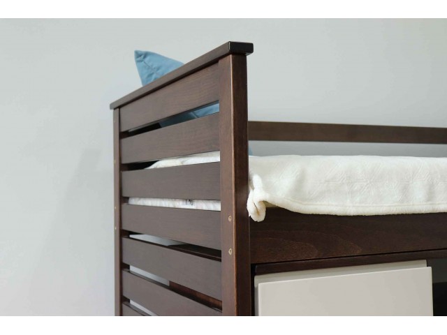 Телесик MAXI односпальне ліжко з дерева Бук з ящиками