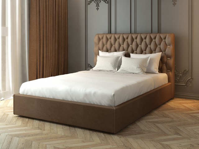 М'яке ліжко «Анталія з п/м» з високим узголів'ям та підйомним механізмом