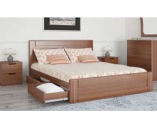 Ліжко дерев’яне одно/двоспальне Кармен з висувними ящиками (МДФ)