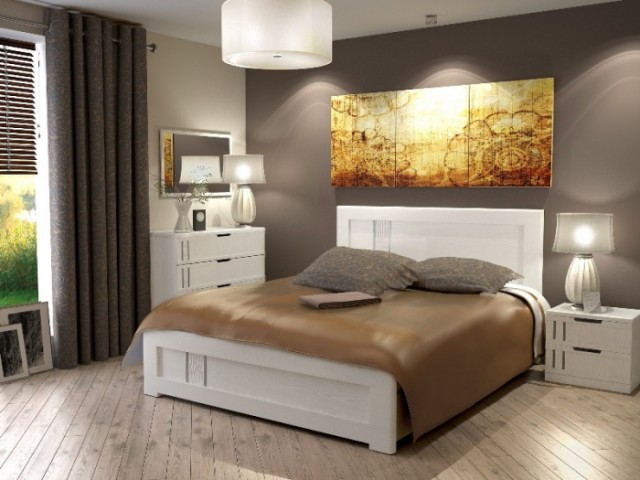 Ліжко дерев’яне двоспальне Зоряна з підйомним механізмом (МДФ)