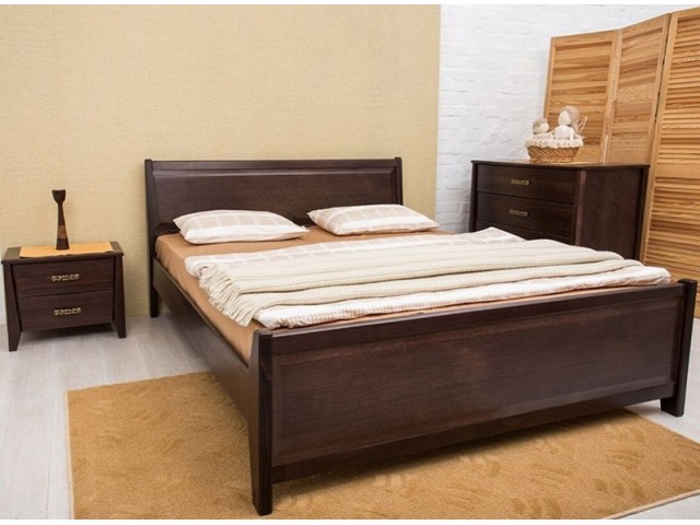 Ліжко дерев’яне двоспальне Сіті (City) з узніжжям (Бук, щит)