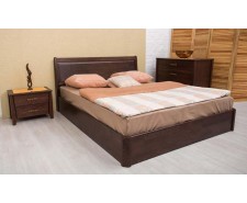 Ліжко дерев’яне двоспальне Сіті (City) з підйомною рамою (Бук, щит)