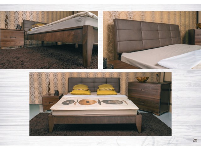 Ліжко дерев’яне двоспальне Делі (Deli) (Бук, щит)