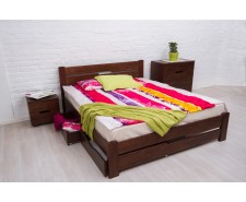 Ліжко дерев’яне двоспальне Айріс (Iris) з висувними ящиками (Бук, щит)