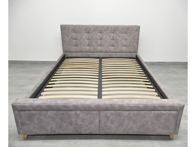 «L004» — двоспальне м'яке ліжко з ящиками спереду або механізмом Rizo Meble