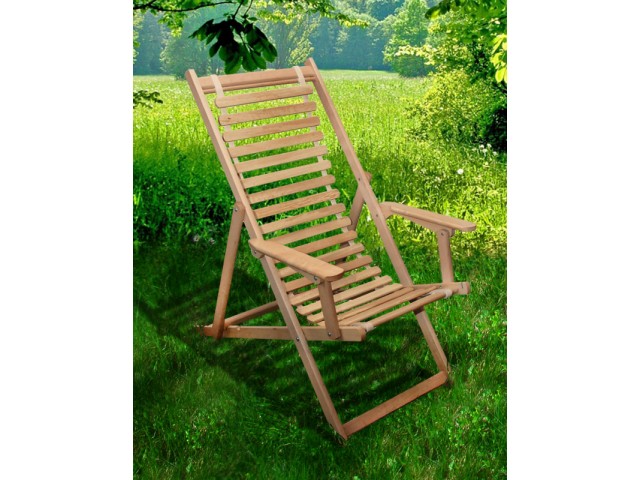 Розкладне дерев'яне крісло шезлонг Пікнік