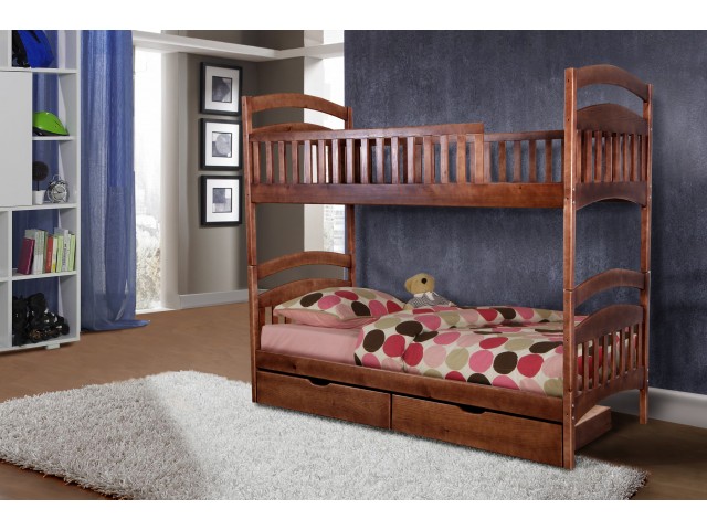 Ліжко дерев'яне двоповерхове Кіра (Сосна) 80х200 см