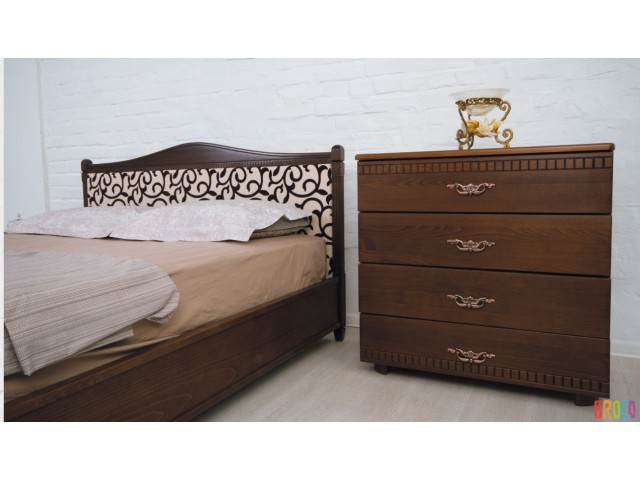 Ліжко дерев'яне полуторне / двоспальне Монблан Прованс (узголів’я 94,4 см, узніжжя 35см)