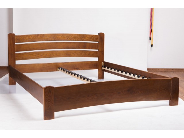 Ліжко дерев'яне двоспальне Софія (вільха) 160*200 см,  узголів'я 82 см