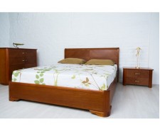 Ліжко дерев'яне полуторне / двоспальне Ассоль (Бук) з підйомним механізмом, узголів'я 92см