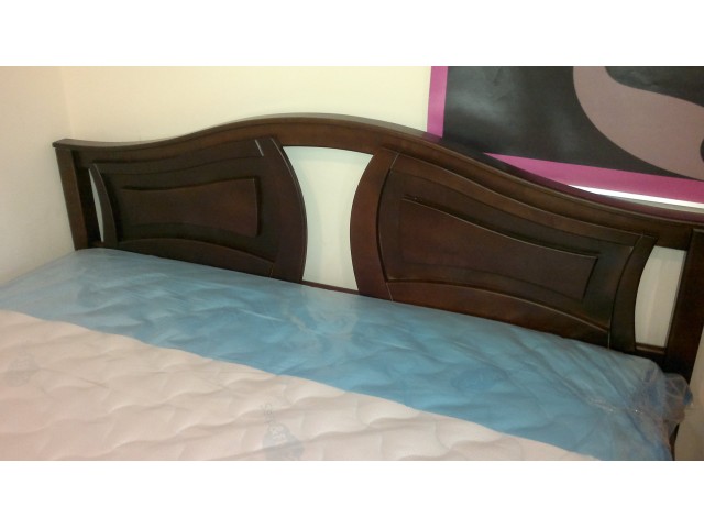 Ліжко дерев'яне двоспальне Марго (Вільха), 160*200 см,  узголів'я 91 см
