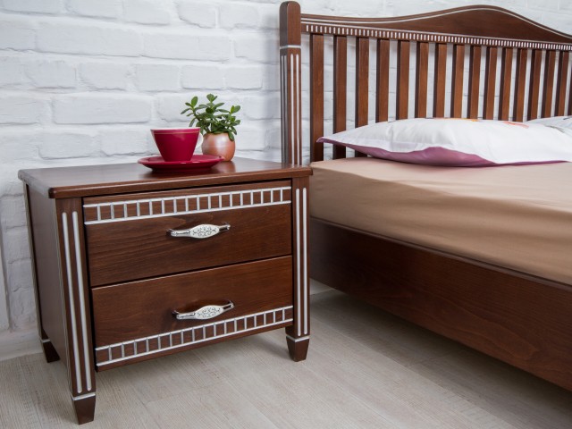 Ліжко дерев'яне полуторне / двоспальне Монблан (узголів'я 94,6см)