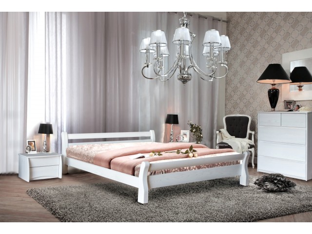 Ліжко дерев'яне двоспальне Монреаль (Ясен), 160*200 см,  узголів'я 70 см