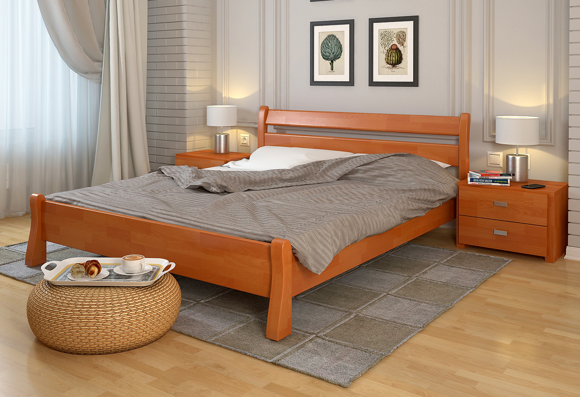 вес двуспальной деревянной кровати